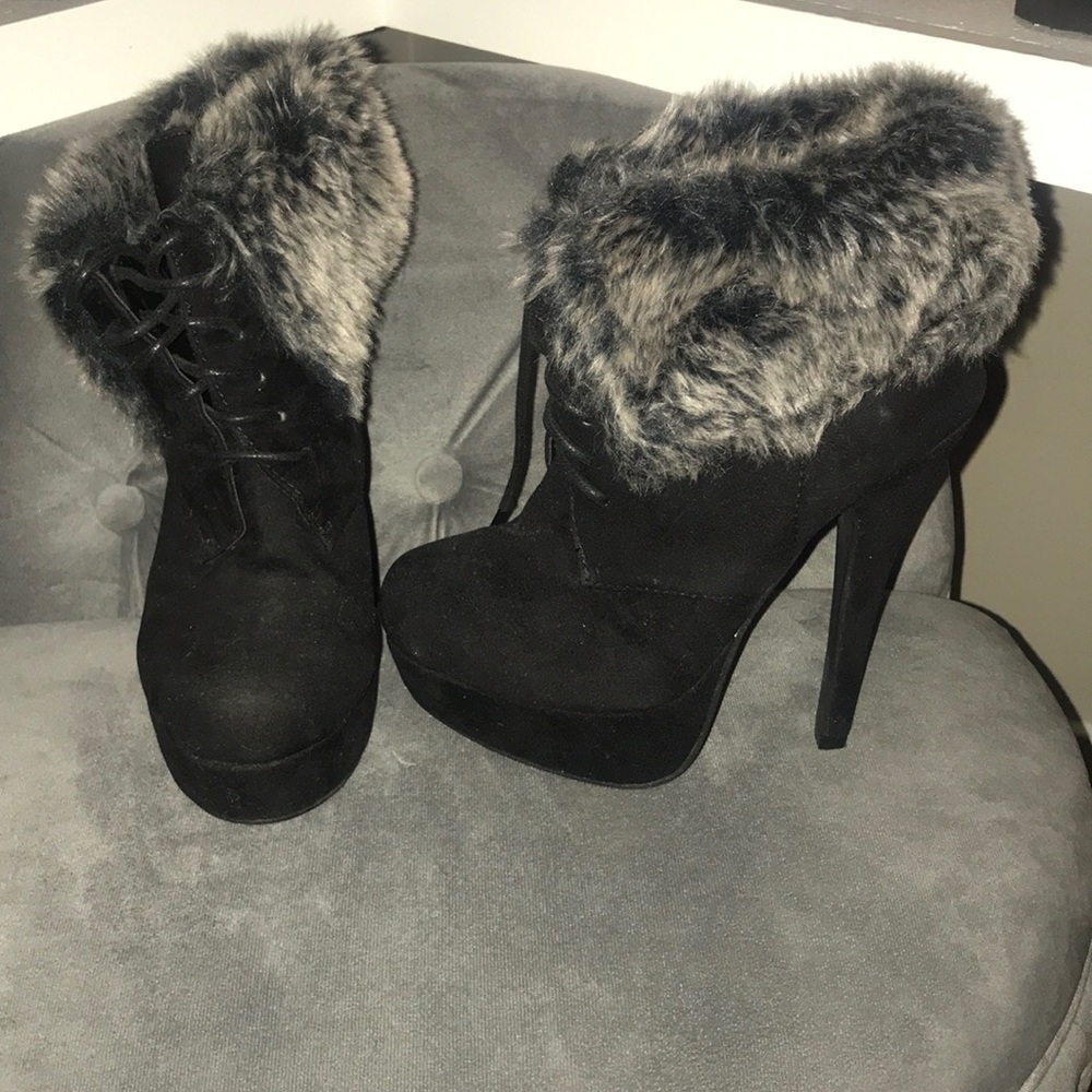 Fur ankle boots